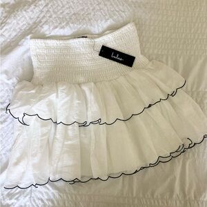 Lulu's White Ruffled Mini Skirt